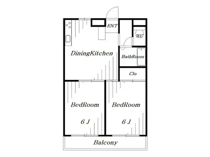 エトワール末広町(2DK/3階)の間取り写真