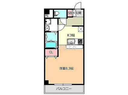 マ・メゾン加美(1K/3階)の間取り写真