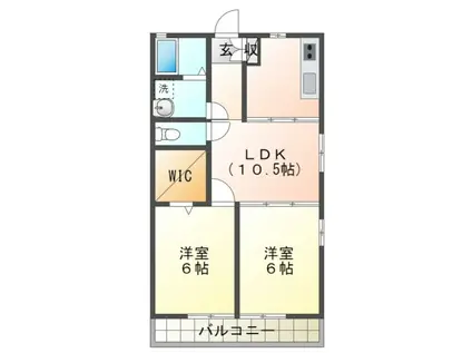 メンデージ豊中 C棟(2LDK/2階)の間取り写真