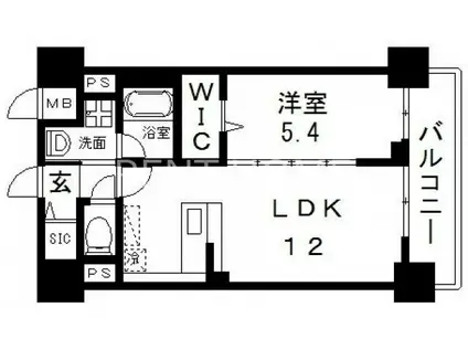 マルミーナ今里(1LDK/2階)の間取り写真