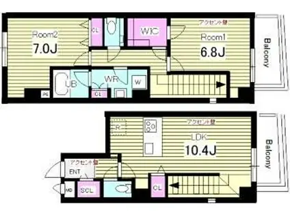 T`S CALM(2LDK/6階)の間取り写真