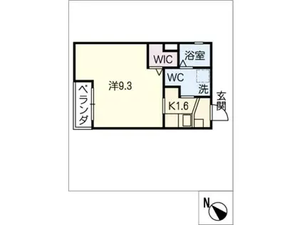 西畑サニースクエア(1K/2階)の間取り写真