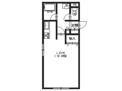 ネオ21(1K/4階)の間取り写真