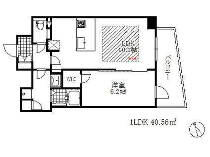 プレサンスザ神戸(1LDK/8階)の間取り写真