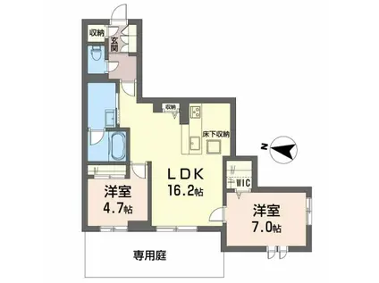 BEREOさくら坂(2LDK/1階)の間取り写真