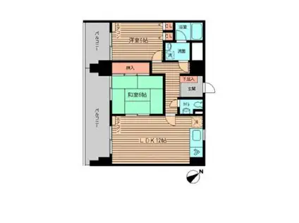 恵比寿アーバンハウス(2LDK/4階)の間取り写真