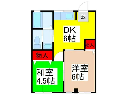 TSUKADAハイム(2DK/2階)の間取り写真