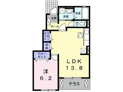 サーレ・春日(1LDK/1階)の間取り写真