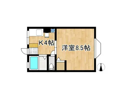 ルミエール(1K/1階)の間取り写真