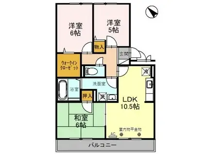 ジョルナーレ小立野(3LDK/3階)の間取り写真