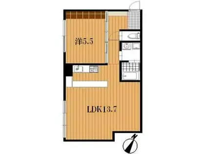 フレンドビル(1LDK/3階)の間取り写真