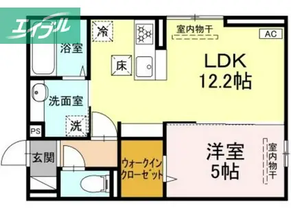 D-ROOM西長瀬(1LDK/1階)の間取り写真