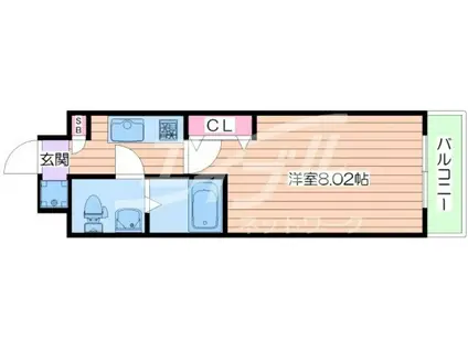 サンヴィラ都島北通(1K/8階)の間取り写真