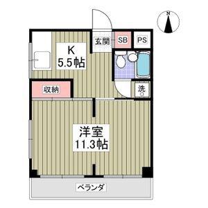 アルバスクエア(1K/2階)の間取り写真