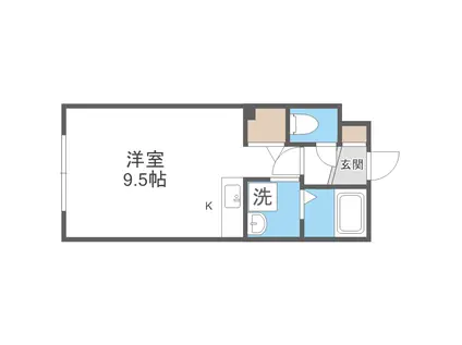 ガーデン平岸(ワンルーム/3階)の間取り写真