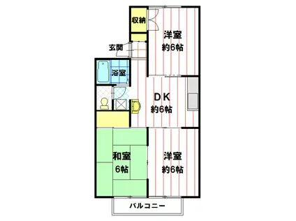 グレース葵(3DK/1階)の間取り写真