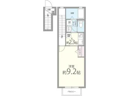 ウエストビレッジ 守山市浮気町(1K/2階)の間取り写真