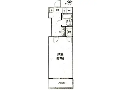 セントラルヒルズ井土ヶ谷(1K/3階)の間取り写真