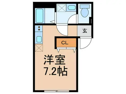 GREEN TERRACE 目黒本町(ワンルーム/2階)の間取り写真