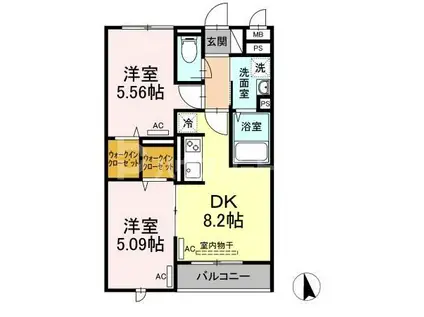 セジュール西台2(2DK/2階)の間取り写真