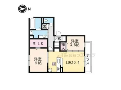 EL・SERENO江坂イースト(2LDK/3階)の間取り写真