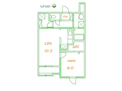 グリーンビラ郷美(1LDK/1階)の間取り写真