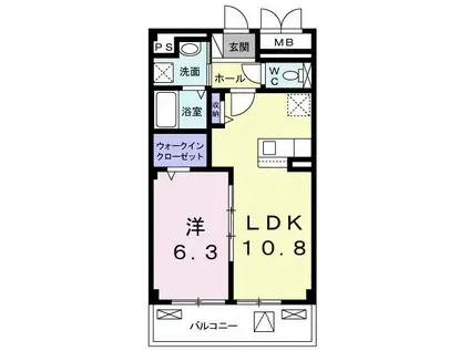 アニメートグレイス(1LDK/2階)の間取り写真