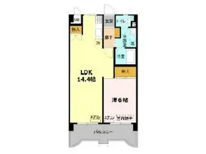 ティ・ワイパレス(1LDK/2階)の間取り写真