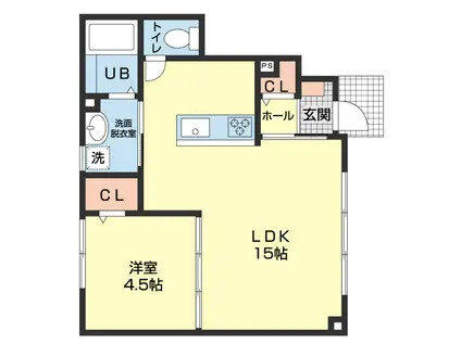 アドア紀三井寺(1LDK/1階)の間取り写真