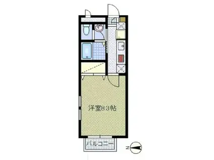 フォレストメゾン(1K/1階)の間取り写真