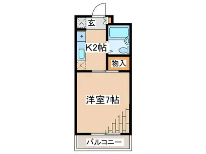 コスモタウン鹿沼台(1K/3階)の間取り写真