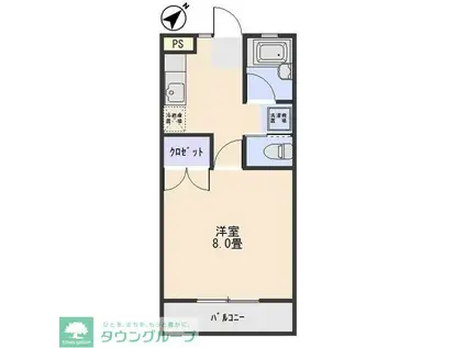 リベルテ(1K/2階)の間取り写真