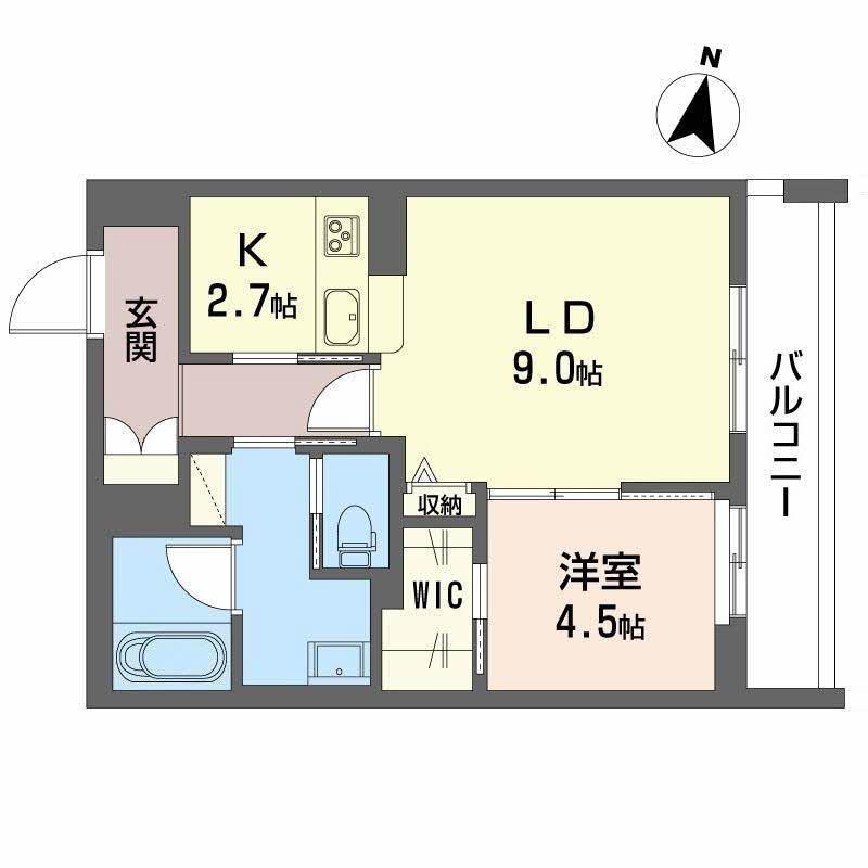 フォルビート八橋(1LDK/3階)の間取り写真