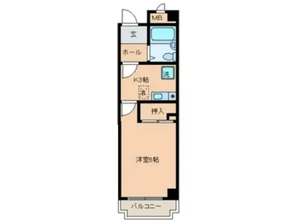 ブライトンビルス箕面(1K/1階)の間取り写真