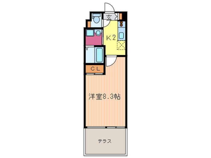 プラネシア京阪出町柳(1K/1階)の間取り写真
