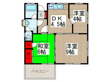 コーポアオイ(3DK/2階)の間取り写真