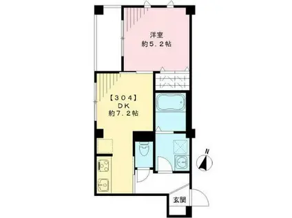 イーグレットコート(1DK/3階)の間取り写真