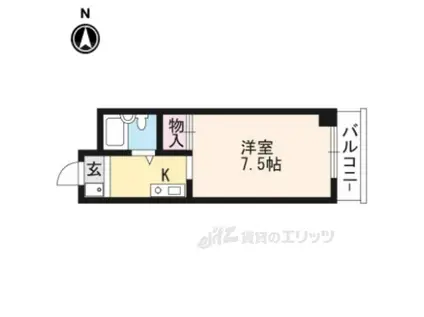 ジュネスイン京都(1K/5階)の間取り写真