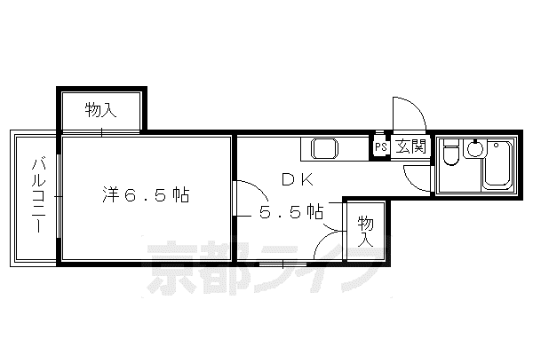 クリークマンション(1DK/2階)の間取り写真