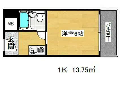 メゾン・ド六甲パート1(ワンルーム/6階)の間取り写真