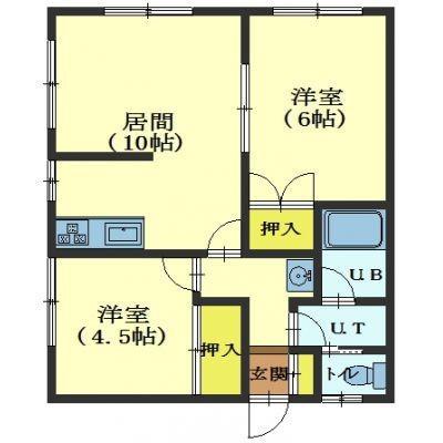 ハイムスパイラル(2LDK/2階)の間取り写真