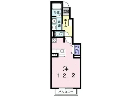 ラゴーア・アネシス II(ワンルーム/1階)の間取り写真