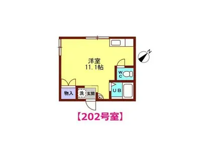 ホワイトハイツA(ワンルーム/2階)の間取り写真