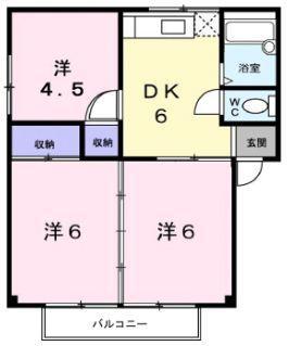 シティハイツ山田A(3DK/2階)の間取り写真