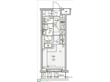 THE PREMIUM CUBE G 大崎(1K/5階)の間取り写真