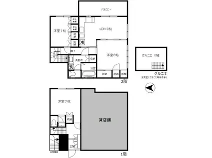 サンシティ貫井(3LDK/1階)の間取り写真