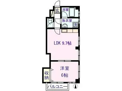 プライムコンフォート251(1LDK/3階)の間取り写真