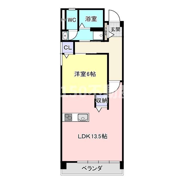 コーポ林(1LDK/3階)の間取り写真