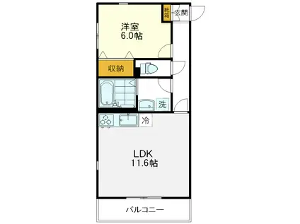 GRAND WOOD(1LDK/4階)の間取り写真
