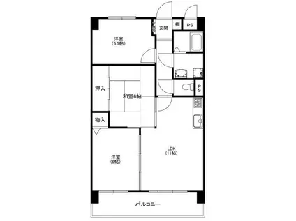 ベルコート加古川(3LDK/3階)の間取り写真
